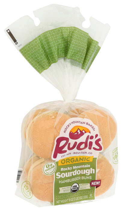 Sourdough Hamburger Buns, Org, 18 oz