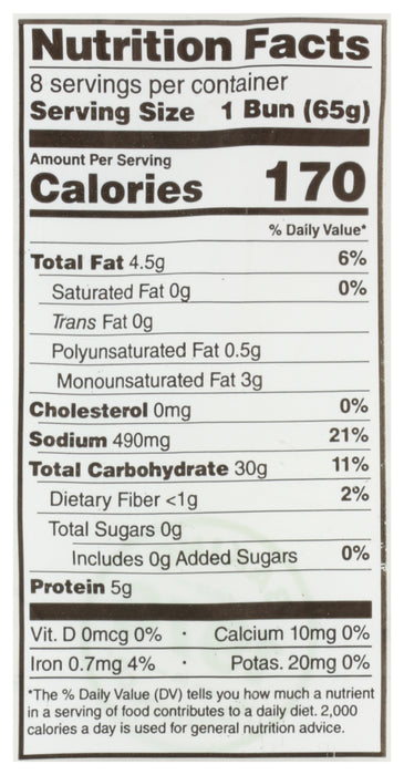 Sourdough Hamburger Buns, Org, 18 oz