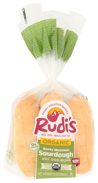 Sourdough Hot Dog Rolls, Org, 12 oz