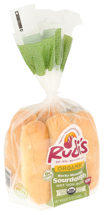 Sourdough Hot Dog Rolls, Org, 12 oz