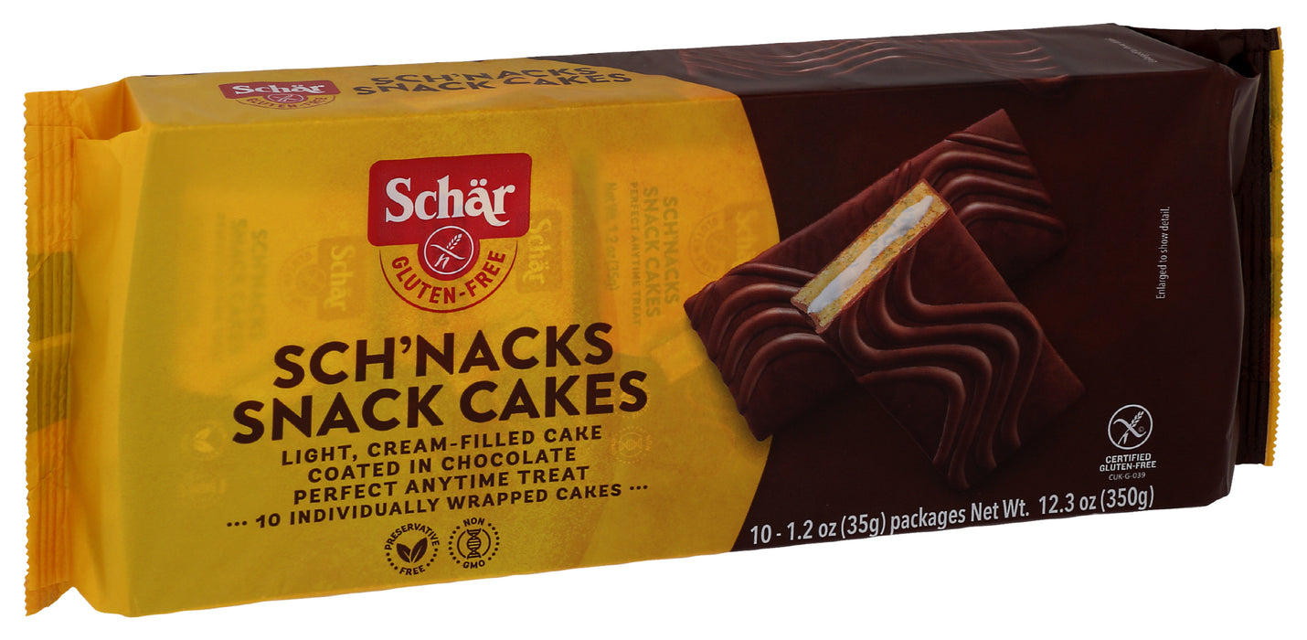 Sch'nacks Chocolate Covered Cakes, 10pk, GF, 12.3 oz