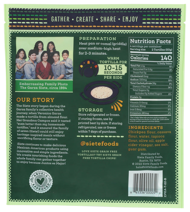 Chickpea Flour Tortillas, GF, 7 oz