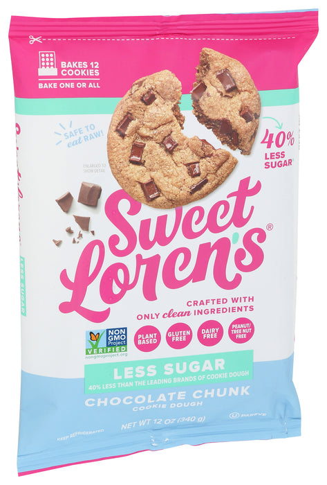 Chocolate Chunk Cookie Dough, Low Sugar GF DF, 12 oz