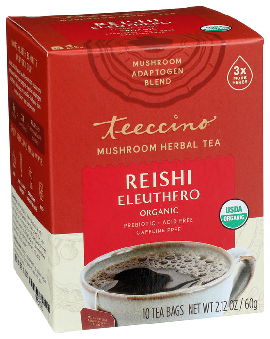 Reishi Eleuthero Mushroom Herbal Tea, Org, 10 tbag