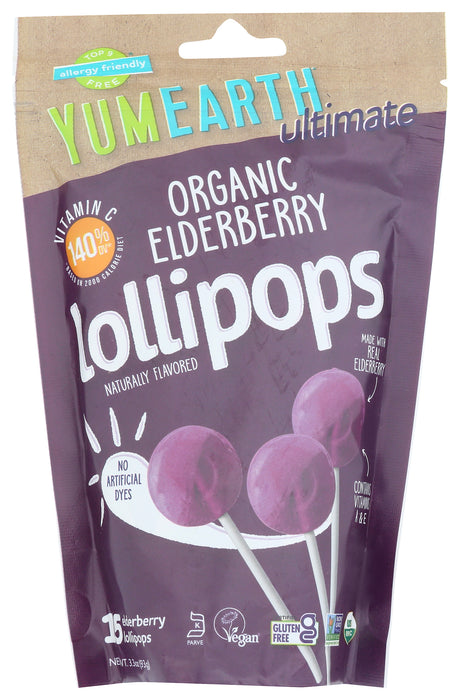 Elderberry Lollipops 15ct, Org, 3.3 oz