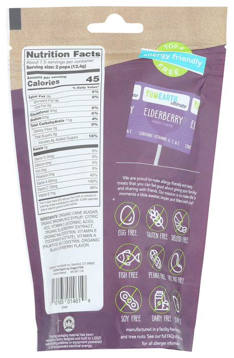 Elderberry Lollipops 15ct, Org, 3.3 oz