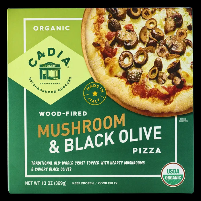 Mushroom & Black Olive Pizza, Wood Fired, Org, 13 oz