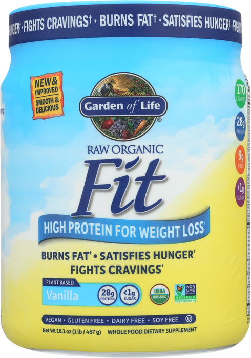 Raw Organic Fit, Vanilla, 465 g