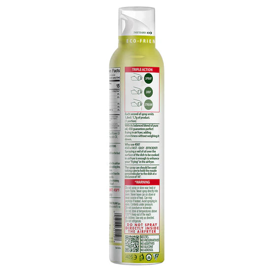 Air Fryer Spray Oil 450º, High Heat, 8 fl oz