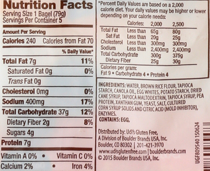 Bagels 5ct, Plain, GF, 13.9 oz