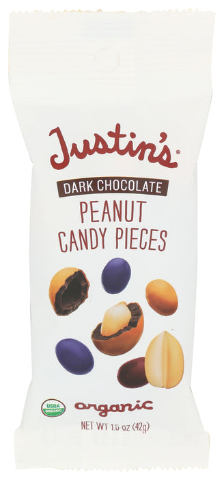 Dark Chocolate Peanut Candy Pieces, Org, 1.5 oz