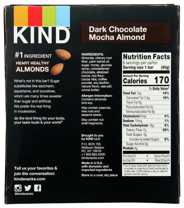 Dark Chocolate Mocha Almond Bar, 1.4 oz