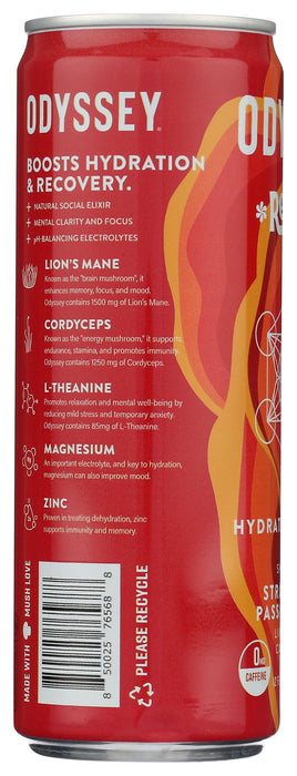 Revive Sparkling Mushroom Elixir, Strawberry Passion Fruit, 12 fl oz