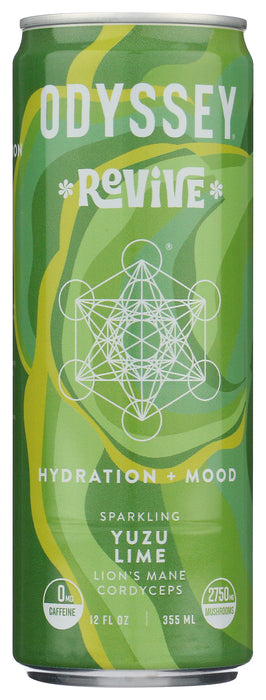 Revive Sparkling Mushroom Elixir, Yuzu Lime, 12 fl oz