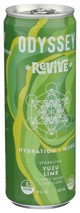 Revive Sparkling Mushroom Elixir, Yuzu Lime, 12 fl oz