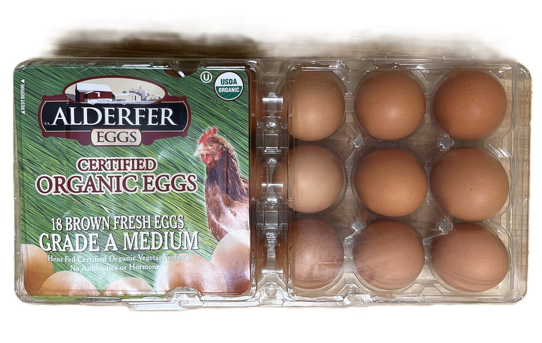 Eggs, Grade A Medium Brown, FR Org, 1.5 doz