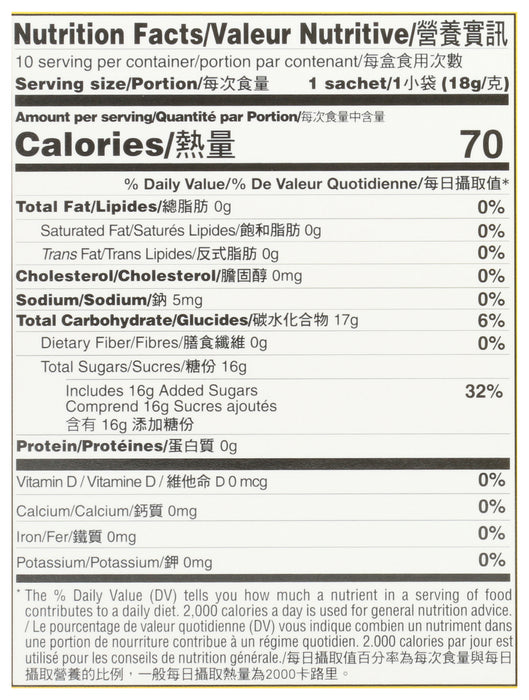 Lemon Ginger Honey Crystal Tea, Instant, 10 pk