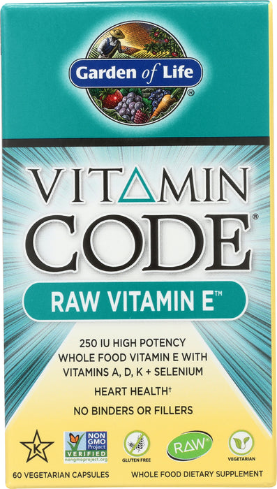 Vitamin Code Raw Vitamin E, 60 vcap