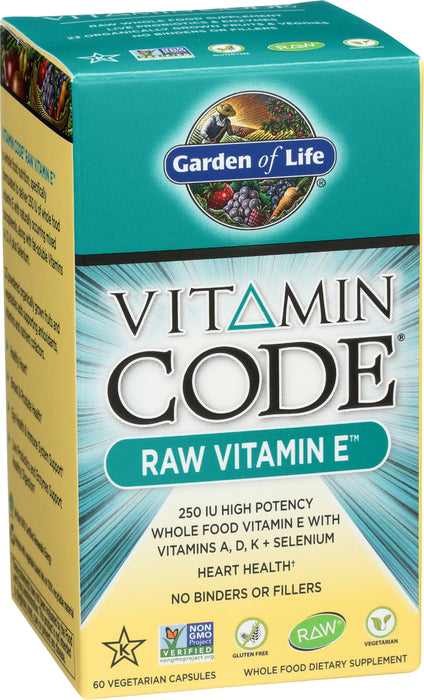 Vitamin Code Raw Vitamin E, 60 vcap