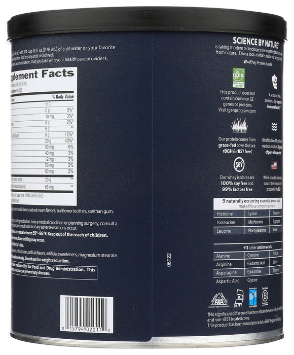 100% Whey Isolate Protein, Vanilla, GF, 30.2 oz