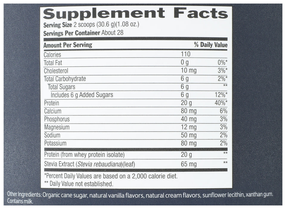 100% Whey Isolate Protein, Vanilla, GF, 30.2 oz