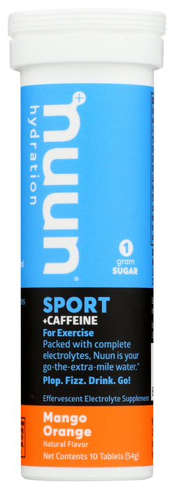 Electrolyte Sport + Caffeine, Mango Orange, 10 tab