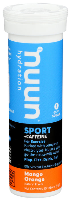 Electrolyte Sport + Caffeine, Mango Orange, 10 tab