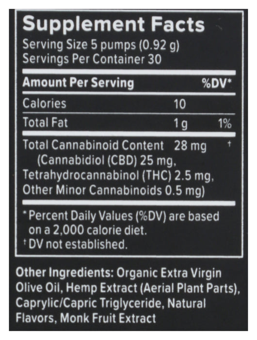 Reserve CBD/THC 25mg/2.5mg, Chocolate Mint, 1 fl oz