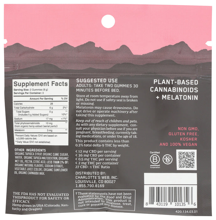 Sleep CBD Gummies, Raspberry, 6 gummy