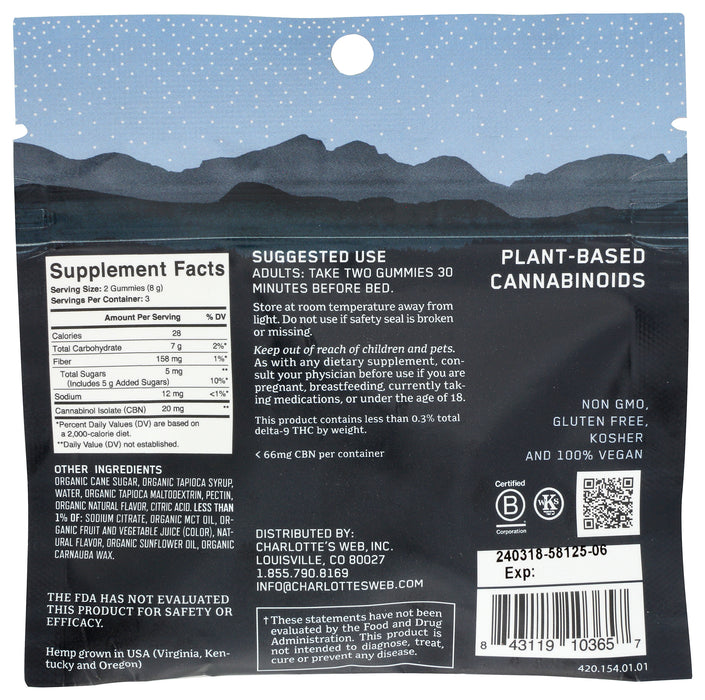 Stay Asleep CBD Gummies, Huckleberry, 6 gummy