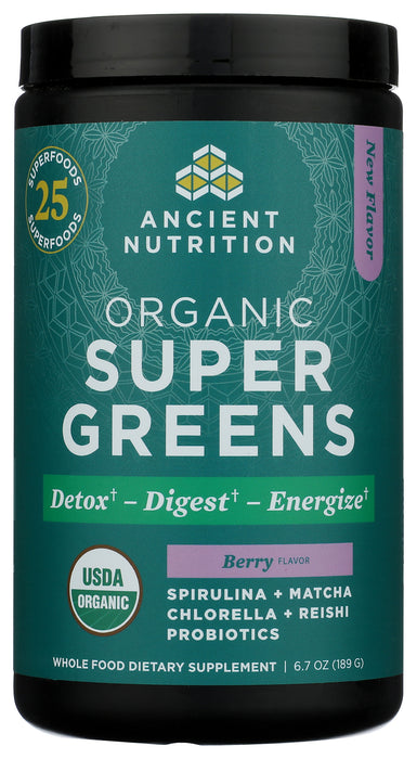 Super Greens, Berry, Org, 25 Serv/6.7 oz