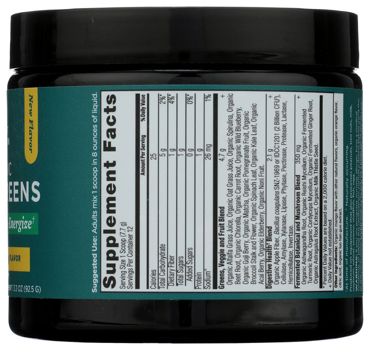Super Greens, Mango, Org, 12 Serv/3.3 oz