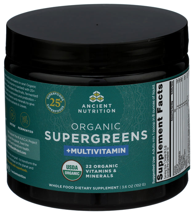 Super Greens, Multivitamin, Org, 12 Serv/3.6 oz