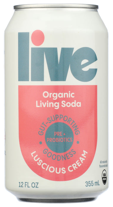 Lucious Cream Living Soda, Org, 12 fl oz