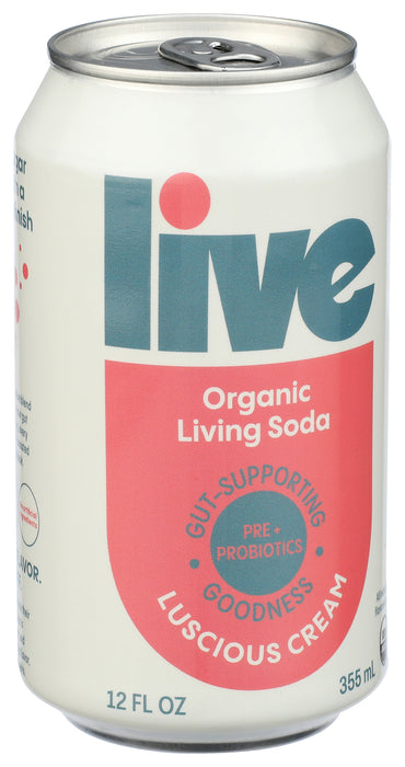 Lucious Cream Living Soda, Org, 12 fl oz