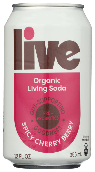 Spicy Cherry Berry Living Soda, Org, 12 fl oz