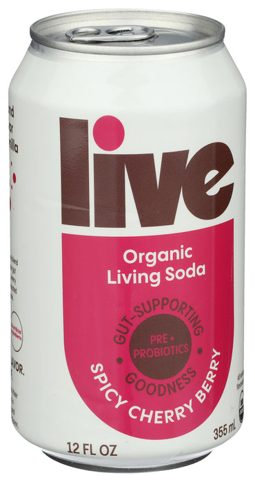 Spicy Cherry Berry Living Soda, Org, 12 fl oz