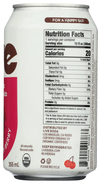 Spicy Cherry Berry Living Soda, Org, 12 fl oz