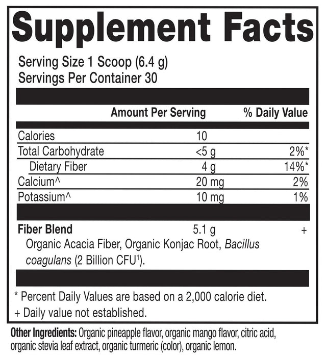 Organic Fiber Powder, Pineapple Mango, Org, 30 serv/6.7 oz