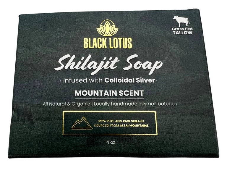 Black Lotus Pure Shilajit Grass-fed Tallow Soap - Mountain Scent, 4 oz