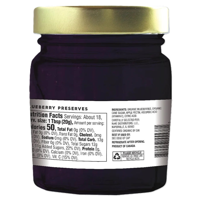 Blueberry Preserve, Org, 13 oz