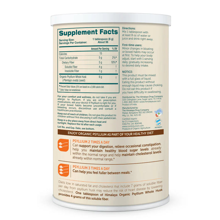 Psyllium Whole Husk, Org, 12 oz