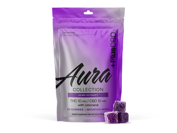 Aura Collection THC 10mg/CBD 10 mg, Mountain Berry, 20 gummy