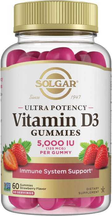 Vitamin D3 Gummies 5000 IU, 60 gummy