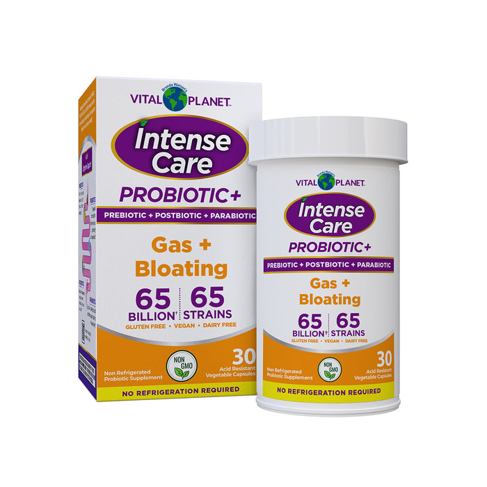 Intense Care Probiotic+ 65B SS, Gas + Bloating, 30 vcap