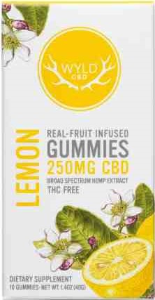 Real Fruit Infused CBD 250mg, Lemon, 10 gummy