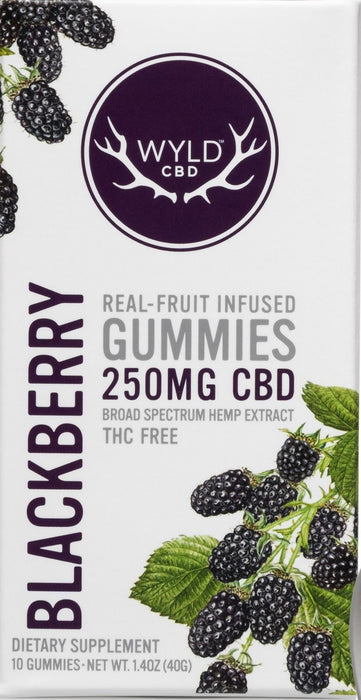 Real Fruit Infused CBD 250mg, Blackberry, 10 gummy