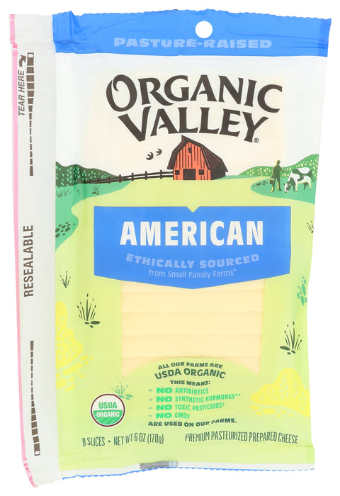 American White Cheese Slices, Org, 6 oz