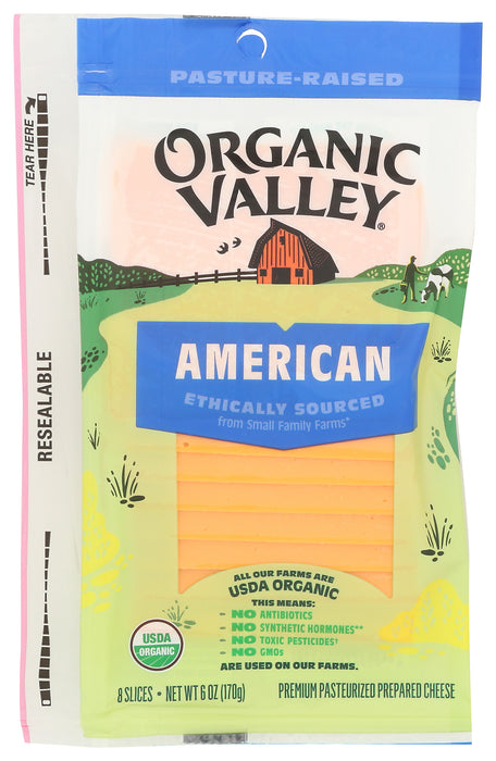 American Yellow Cheese Slices, Org, 6 oz