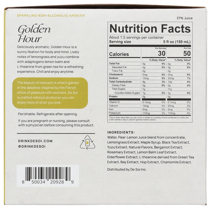 Apéritif Golden Hour, Non-Alcoholic, 4 pk, 32 fl oz